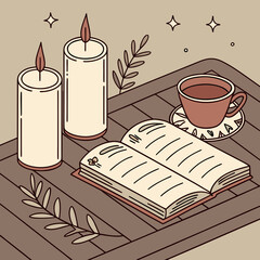 Cozy Winter Still Life with Candles