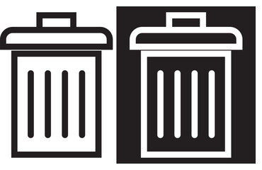 Trash icon in line design. editable stroke icon.  recycle, delete, remove, icon, symbol, set, collection, closed, open, lid, handle, design, graphic, clean, disposal, rubbish, refuse, sanitary, hygien