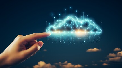 Digital cloud computing technology touchscreen interface