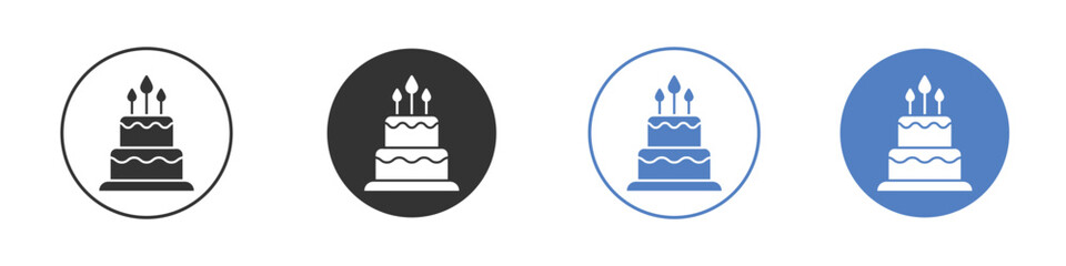 Birthday cake icon pictogram set. Vector icon designs