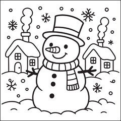 Winter & christmas black and white coloring pages for adults and teens 