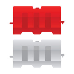 Plastic Road Barrier Vector Illustration