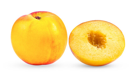 Nectarine fruit isolated on transparent png ( image from camera )