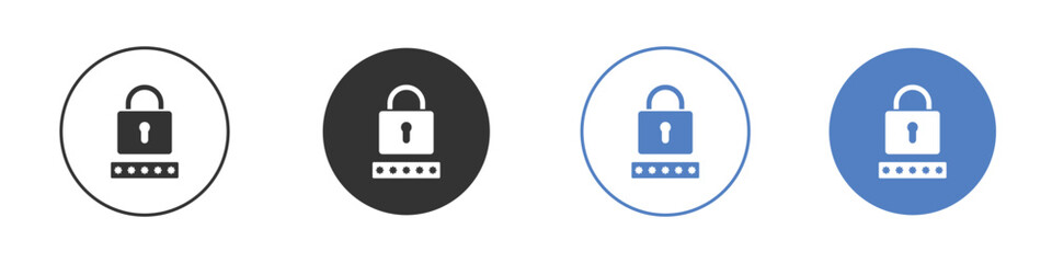Code lock icon pictogram set. Vector icon designs