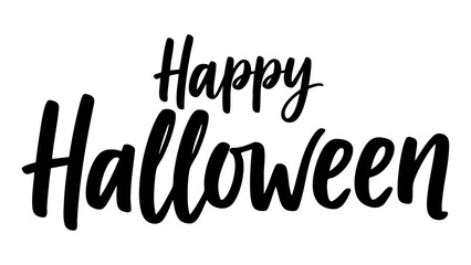 Happy halloween text banner vector illustration