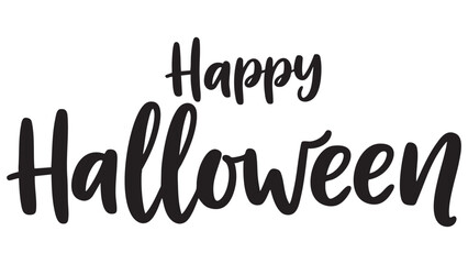 Happy halloween text banner vector illustration