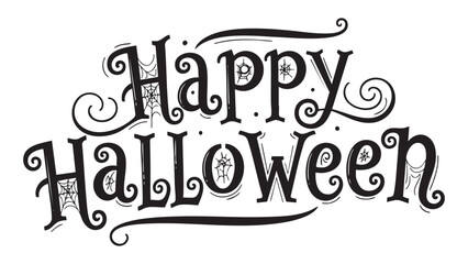 Happy halloween text banner vector illustration