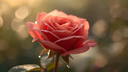 red rose with water drops
