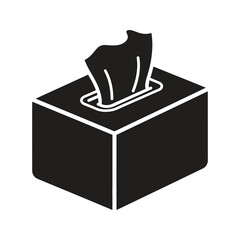 Box of tissues icon representing a paper napkin for a hygiene and a personal cleaning for a cold and a flu