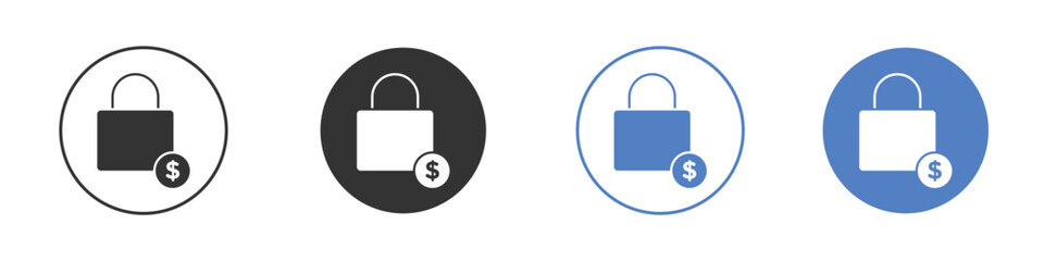 Fixed price icon pictogram set. Vector icon designs
