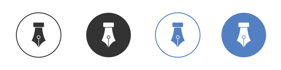Fountain pen icon pictogram set. Vector icon designs