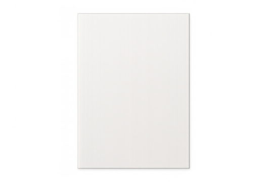 White blank paper sheet with subtle texture. Clean document, empty space or mockup template against a transparent background