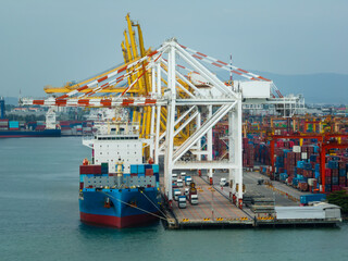 global business and industry commercial trade logistic and transportation of international by container cargo logistic ship in sea, container cargo freight shipping,