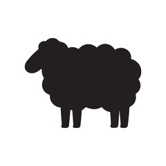  Stylized Sheep Silhouette in Side Profile with Fluffy Body and Tail Isolated Vector.