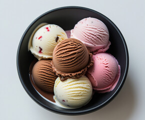 Obraz premium Refreshing scoop of ice cream in bowl