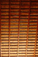 Traditional Thatched Roof Texture with Wooden Structure