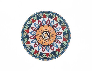 Decorative circle with abstract ornamental pattern isolated on white background