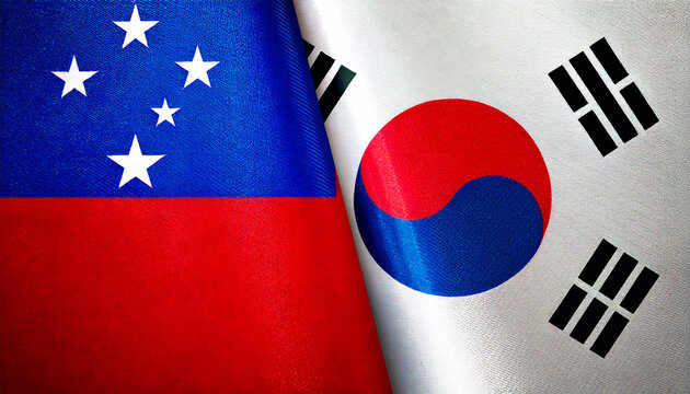 韓国の国旗とサモアの国旗(Korea Flag & Samoa flag.)
