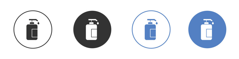 Liquid soap bottle icon pictogram set. Vector icon designs