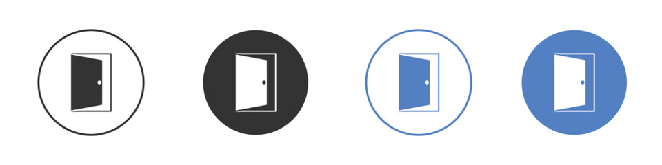 Open door icon pictogram set. Vector icon designs