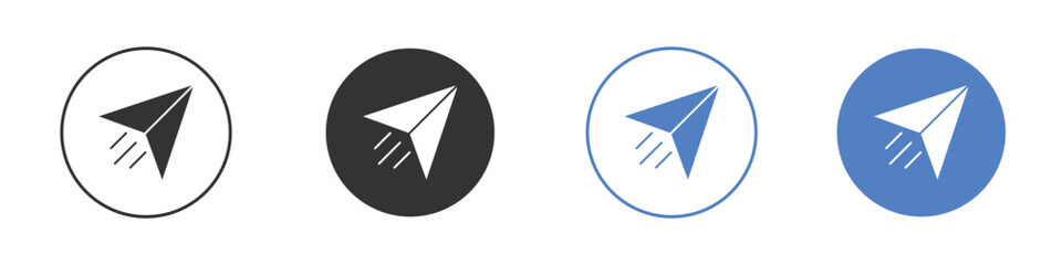 Paper plane icon pictogram set. Vector icon designs