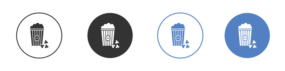 Popcorn icon pictogram set. Vector icon designs