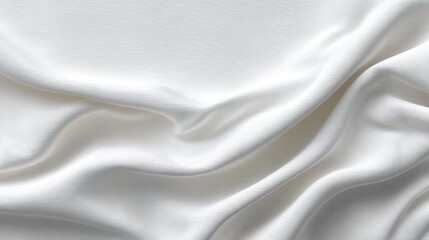 Naklejka premium Elegant and Soft White Satin Fabric with Smooth Drapery and Subtle Texture Ideal for Backgrounds, Fashion Design, and Artistic Presentations