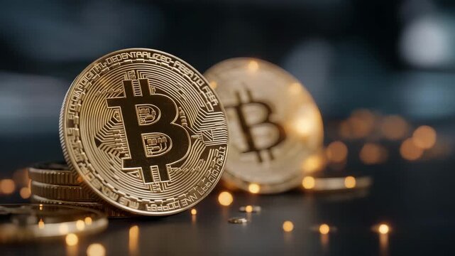 Futuristic crypto mining concept with glowing digital coins, AI algorithms, and GPU renderings, emotion of ambition and progress visible, symbolizing the next generation of decentralized technology