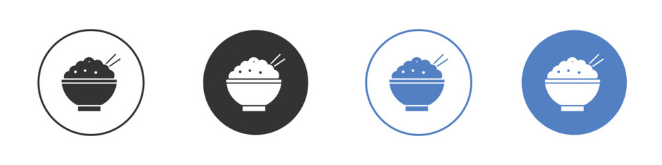 Rice bowl icon pictogram set. Vector icon designs