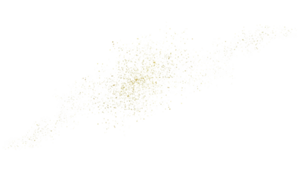Abstract glowing network of interconnected lines and dots in yellow and white isolated on transparent background