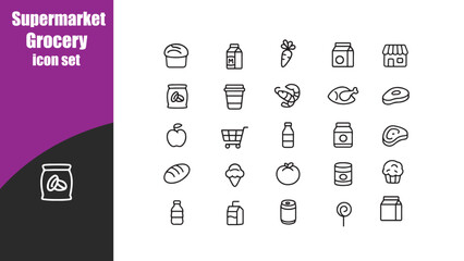 Supermarket Grocery  icon set