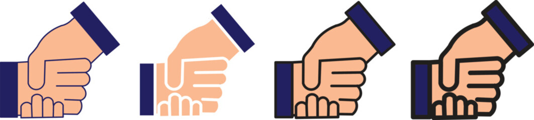 Colorful Shake hands vector icon set.