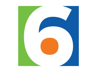 Creative Numeric 6 Icon Illustration
