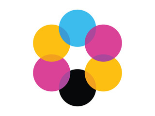 CMYK Printing Icon, Color Model Design for Print Industry, Ink, and Graphic Design Concept