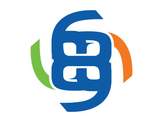 Modern Number 6 Icon Symbol Vector