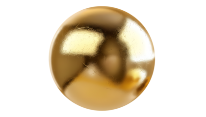 Shiny golden egg with reflections isolated on transparent background