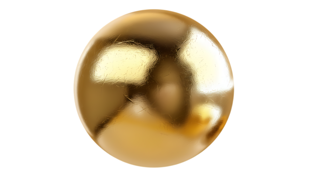 Shiny golden egg with reflections isolated on transparent background
