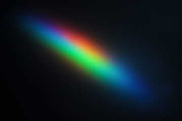 Prism Spectrum Light Streak on Dark Background
