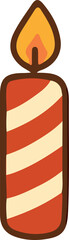 Obraz premium Cartoon Striped Candle Illustration for Celebrations, Birthdays, and Festive Events