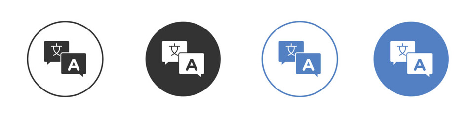 Translation icon pictogram set. Vector icon designs