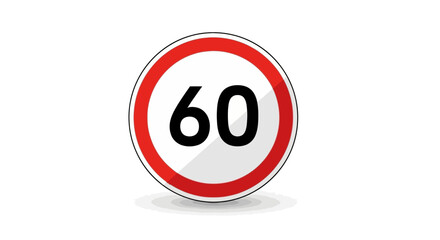 Crucial Sixty Speed Limit Road Sign for Driving Safety Regulation