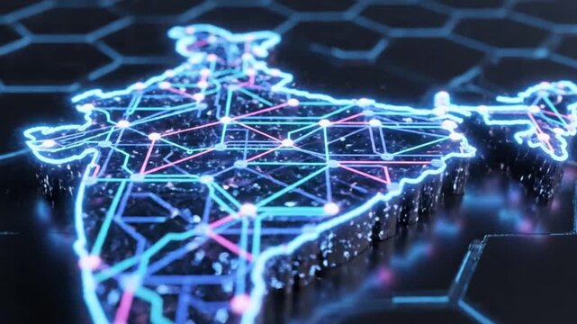 3D Indian map with network connection