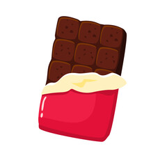 Chocolate bar illustration. Simple and cute chocolate cartoon. Can be used for print and sticker