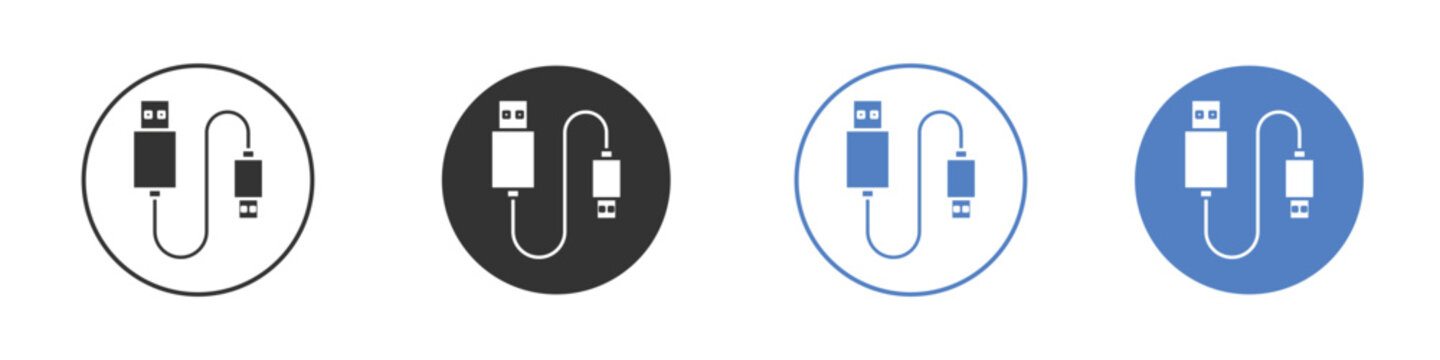 USB cable icon pictogram set. Vector icon designs
