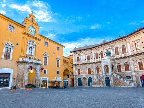 Palazzo dei Priori at Dusk, Fermo, Italy