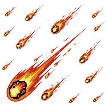 Meteor vector illustration, celestial and galactical design on transparent background