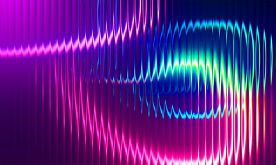Vibrant Neon Wave Glass Background – Abstract Gradient Light Reflection Design