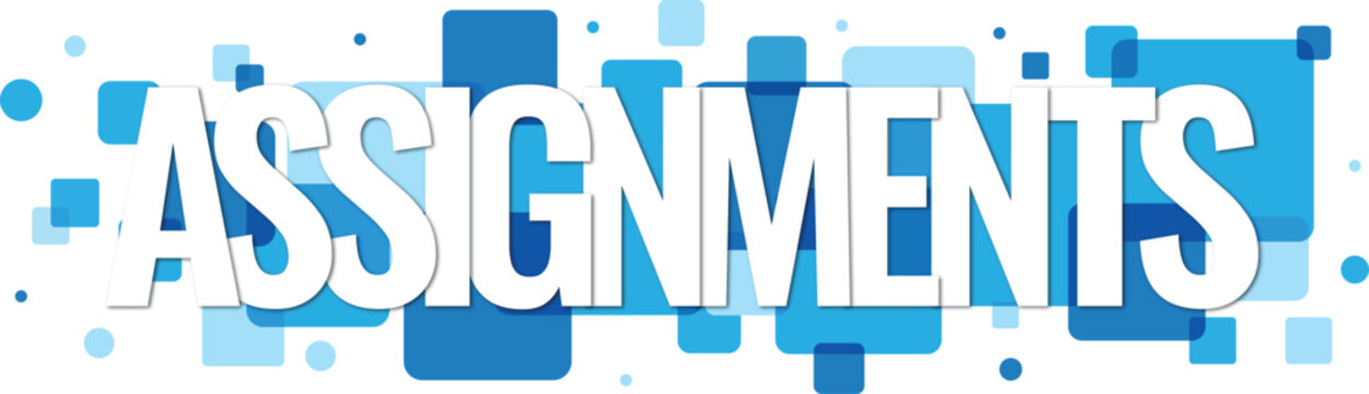 Professional modern assignments word lettering for educational tasks and academic projects