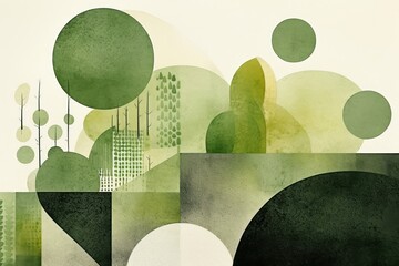 Green backgrounds abstract collage.