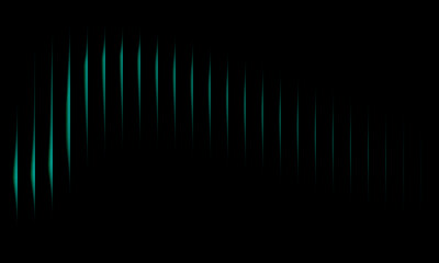 Minimal dark abstract glowing teal light streaks on black background